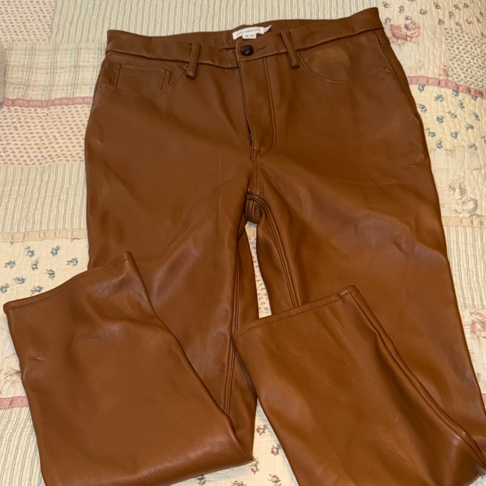 NWOT Good American Better Than Leather Good Icon Pants Brown READ size 12